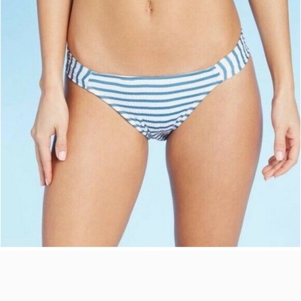 Xhilaration Blue and White Striped Bikini